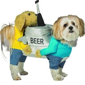 Rasta Imposta Dogs Carrying Beer Keg Dog Costume - L/XL Halloween Costume.